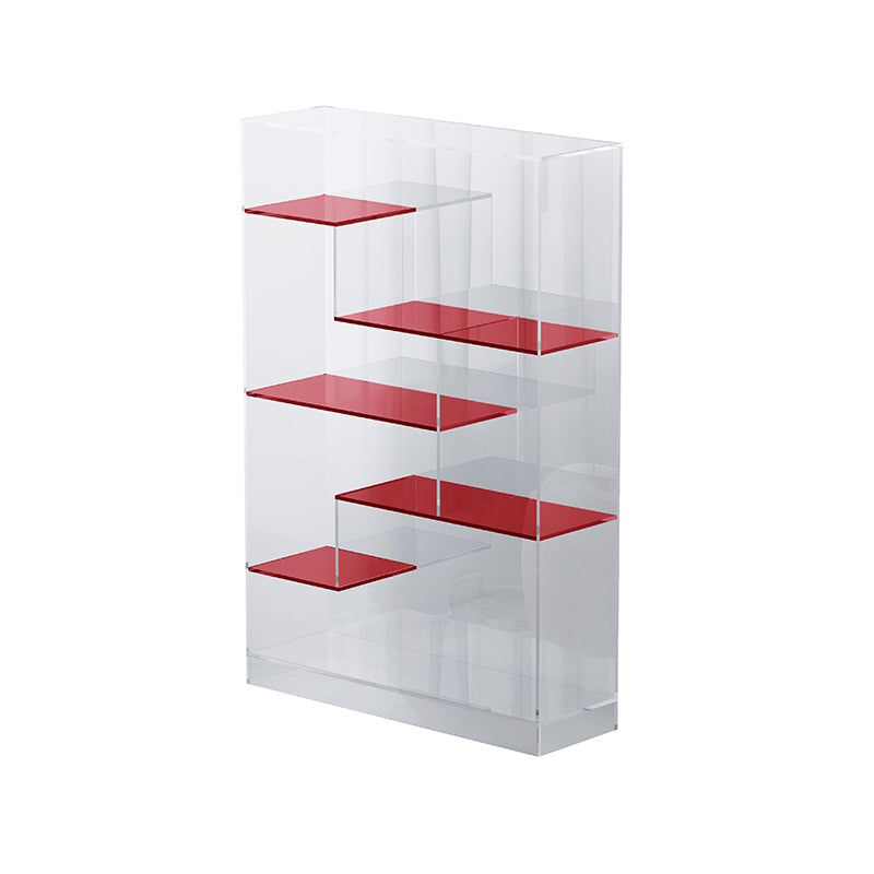 Contemporary Closed Back Bookshelf Standard Acrylic Bookcase with Shelves