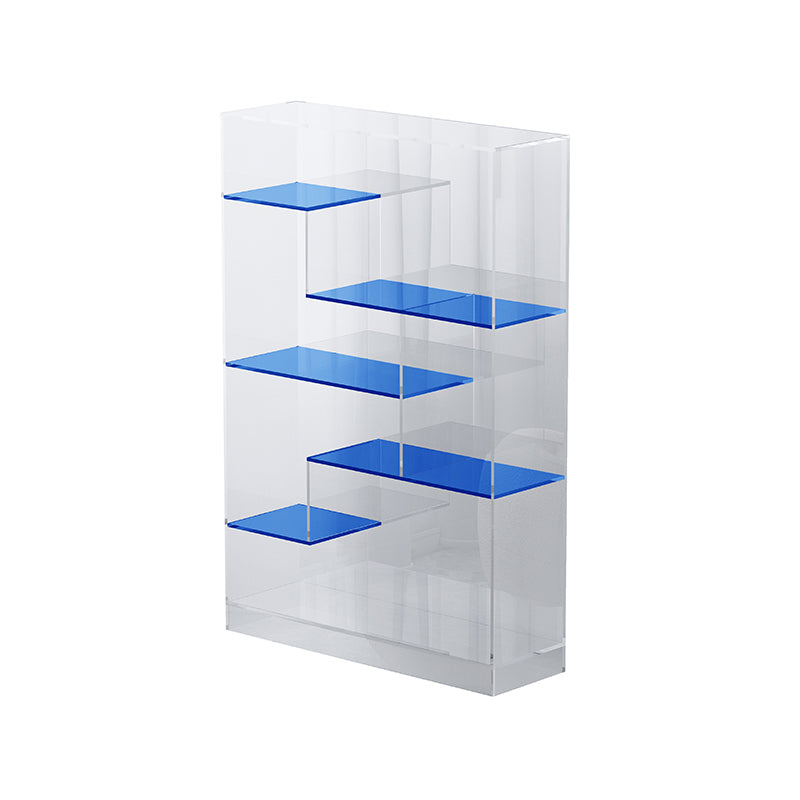 Contemporary Closed Back Bookshelf Standard Acrylic Bookcase with Shelves
