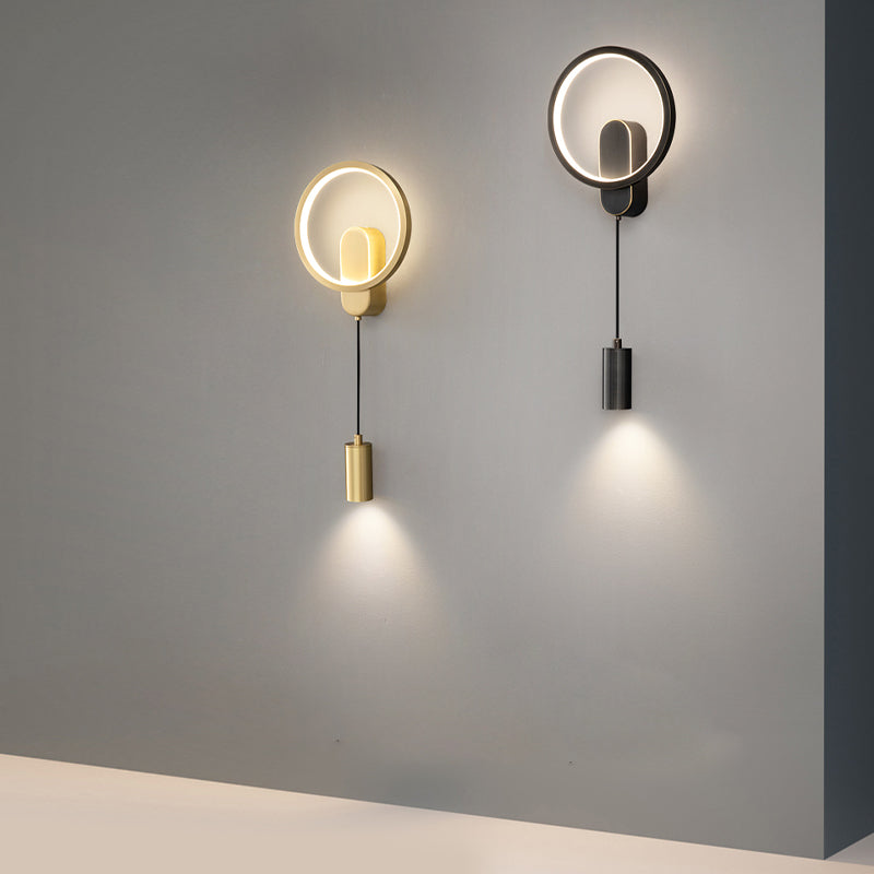 Modern Metal Wall Sconce Cylinder Shape Wall Light with Silicone Shade for Bedroom