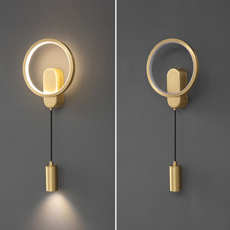 Modern Metal Wall Sconce Cylinder Shape Wall Light with Silicone Shade for Bedroom