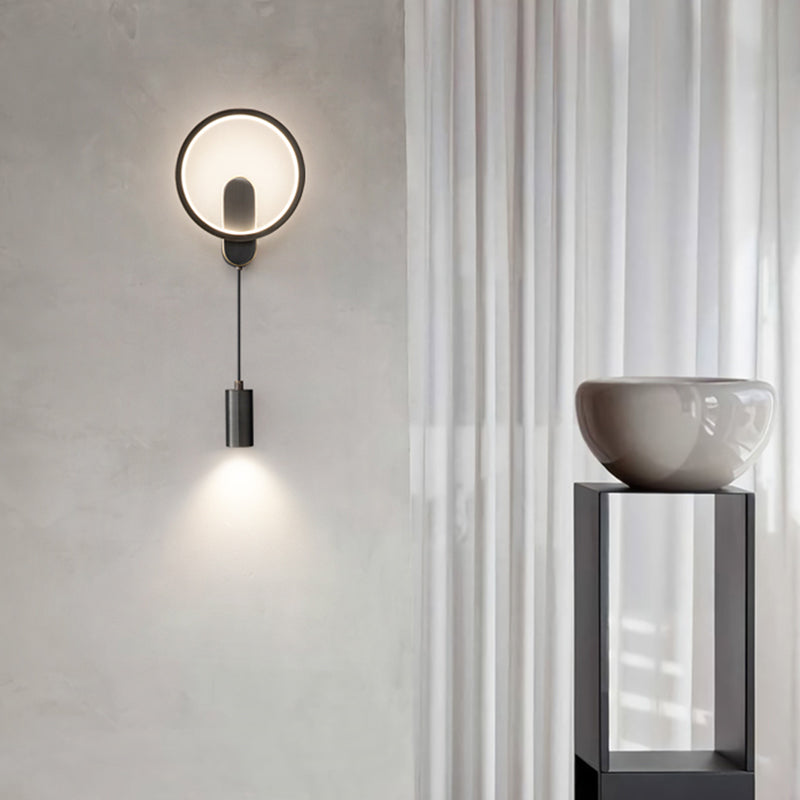 Modern Metal Wall Sconce Cylinder Shape Wall Light with Silicone Shade for Bedroom