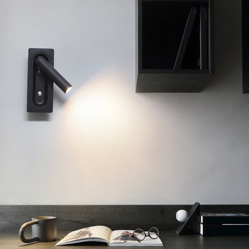 LED Modern Wall Sconce Cylinder Shape Wall Light with Metal Shade for Bedroom