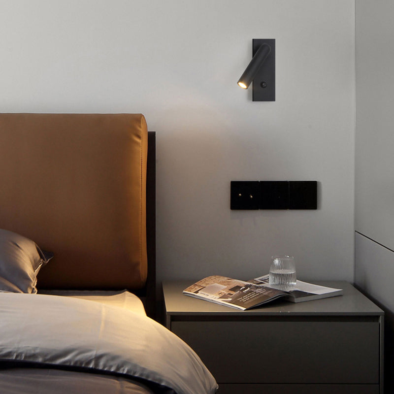 LED Modern Wall Sconce Cylinder Shape Wall Light with Metal Shade for Bedroom