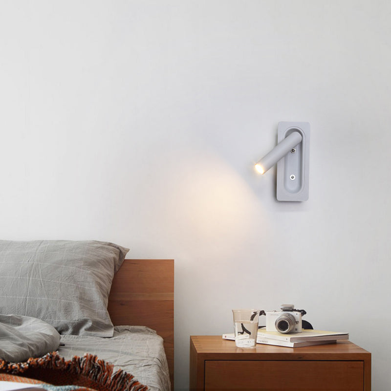 LED Modern Wall Sconce Cylinder Shape Wall Light with Metal Shade for Bedroom