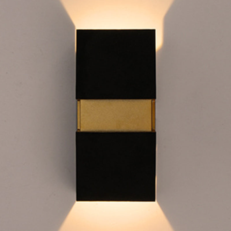 Geometric Wall Light Fixture Modern Metal Wall Sconce in Black/White