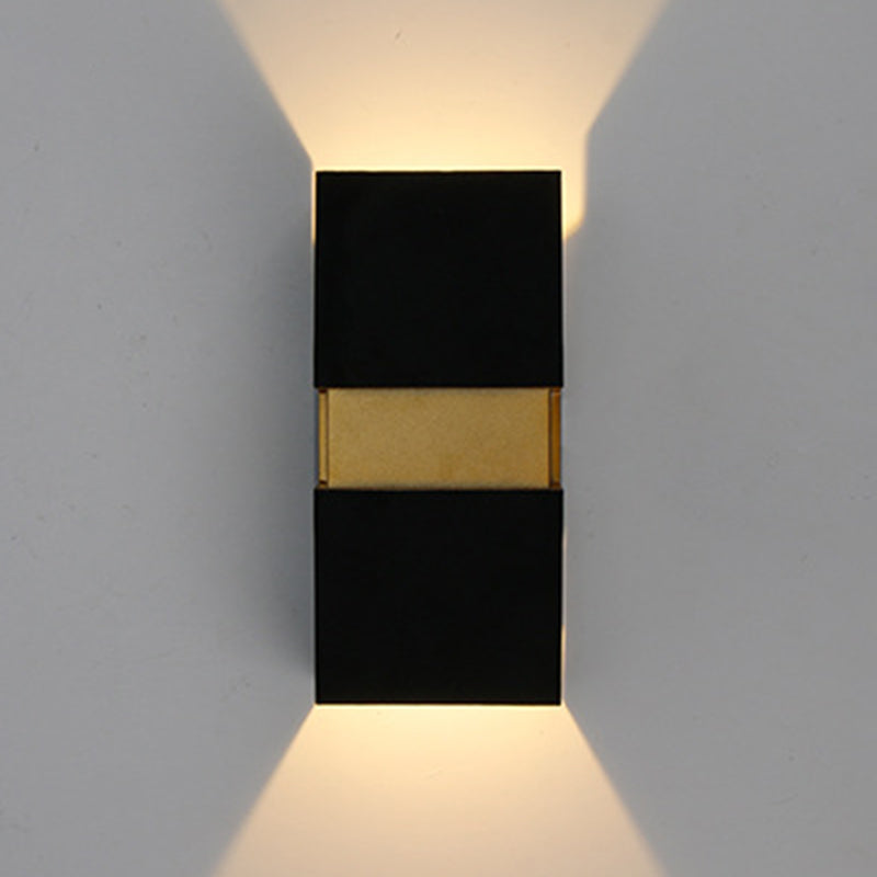 Geometric Wall Light Fixture Modern Metal Wall Sconce in Black/White