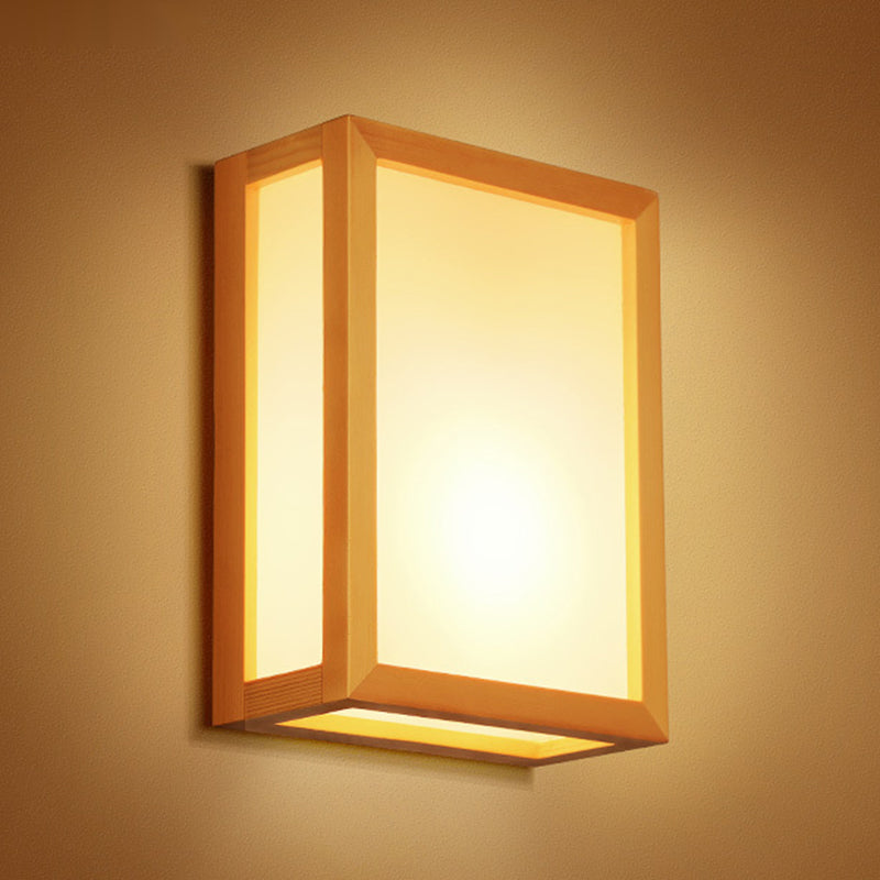 Rectangle Wall Lighting Modern Wood Wall Sconces for Bedroom