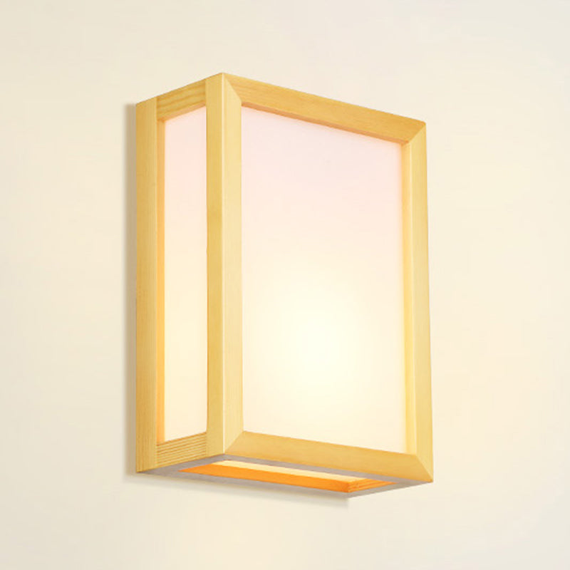 Rectangle Wall Lighting Modern Wood Wall Sconces for Bedroom
