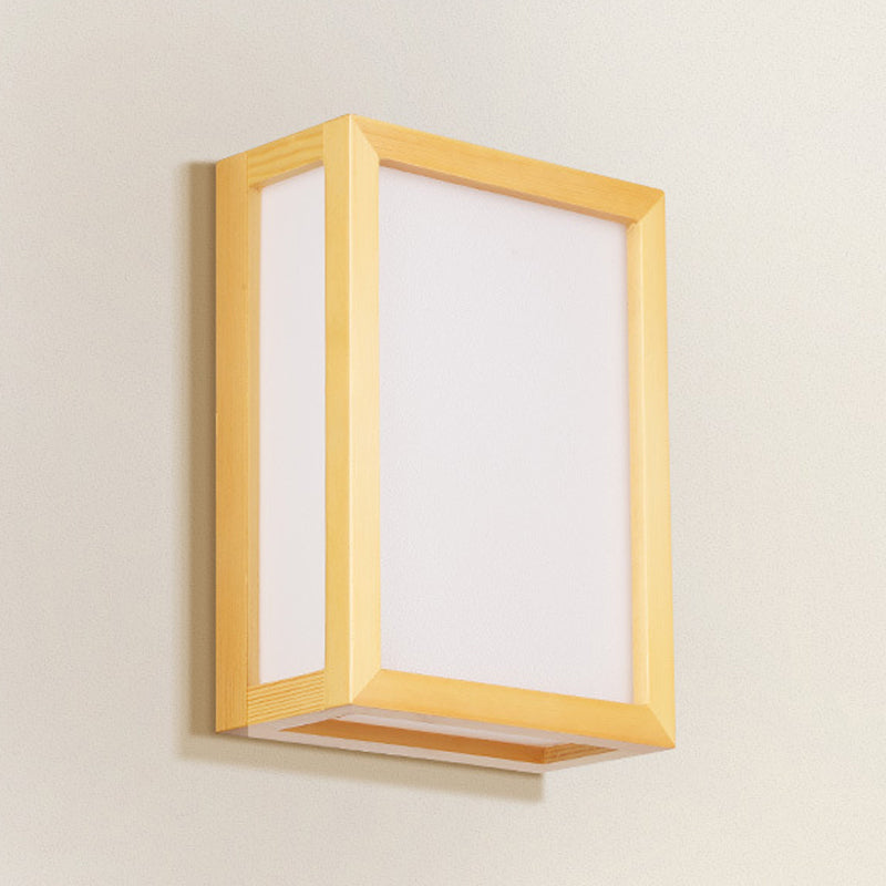 Rectangle Wall Lighting Modern Wood Wall Sconces for Bedroom