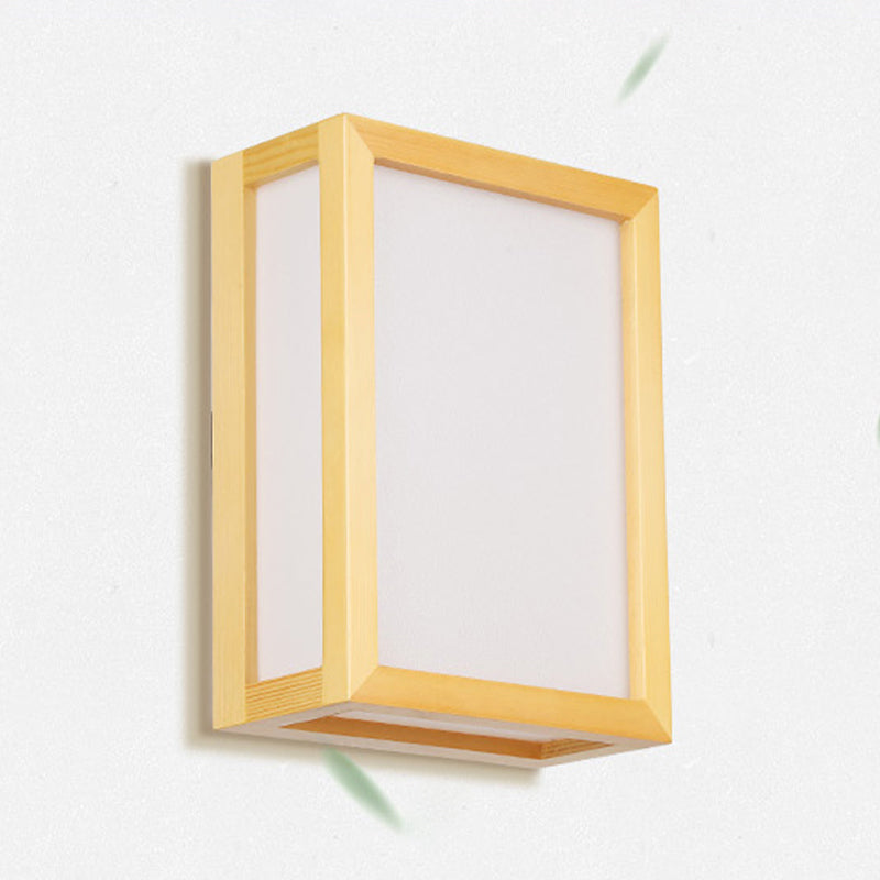 Rectangle Wall Lighting Modern Wood Wall Sconces for Bedroom