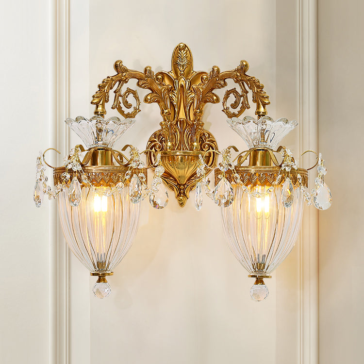 Cone Shape Metal Wall Lighting Modern Style Multi Lights Wall Mounted Light in Gold