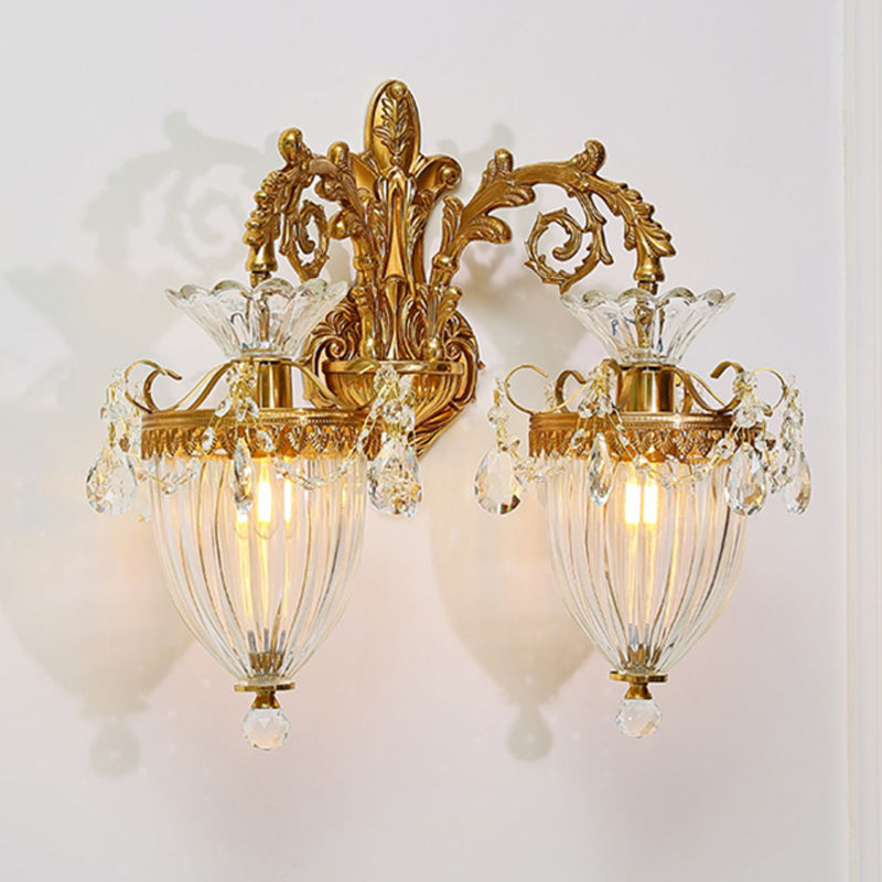 Cone Shape Metal Wall Lighting Modern Style Multi Lights Wall Mounted Light in Gold