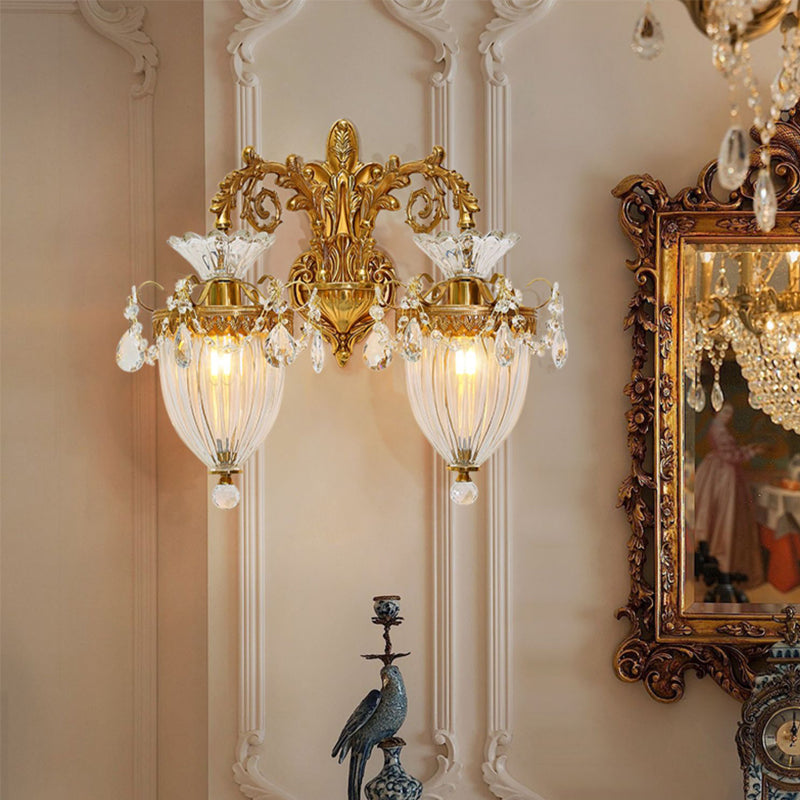 Cone Shape Metal Wall Lighting Modern Style Multi Lights Wall Mounted Light in Gold