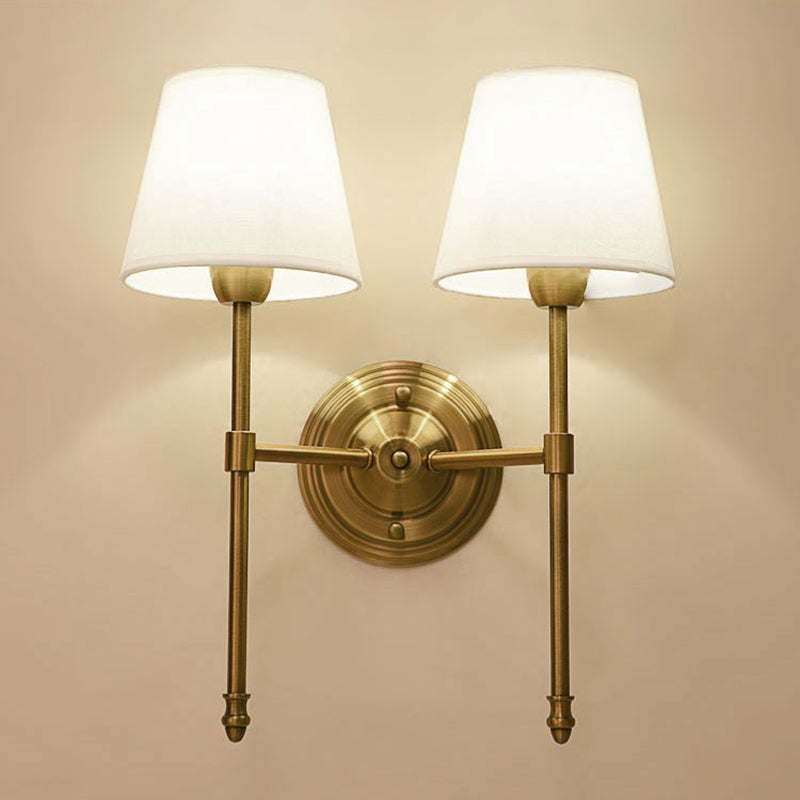 Nordic Style Iron Vanity Light Fabric Shade Vanity Lamp for Shower Room