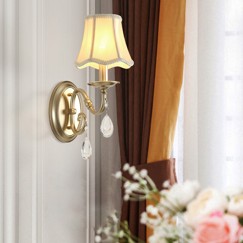 Nordic Style Crystal Vanity Light Fabric Shade Vanity Lamp for Shower Room