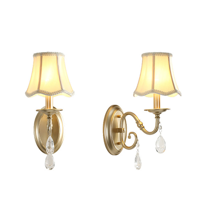 Nordic Style Crystal Vanity Light Fabric Shade Vanity Lamp for Shower Room