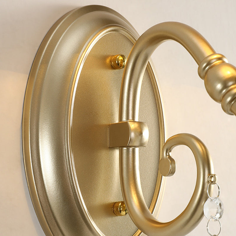 Nordic Style Crystal Vanity Light Fabric Shade Vanity Lamp for Shower Room