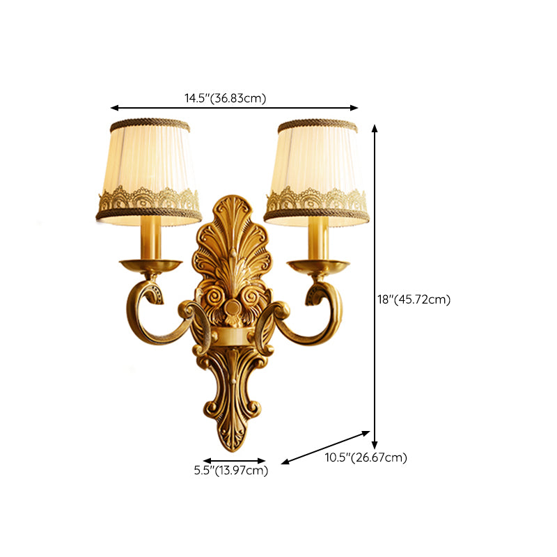 American Style Copper Vanity Light Cylinder Shape Vanity Lamp for Shower Room