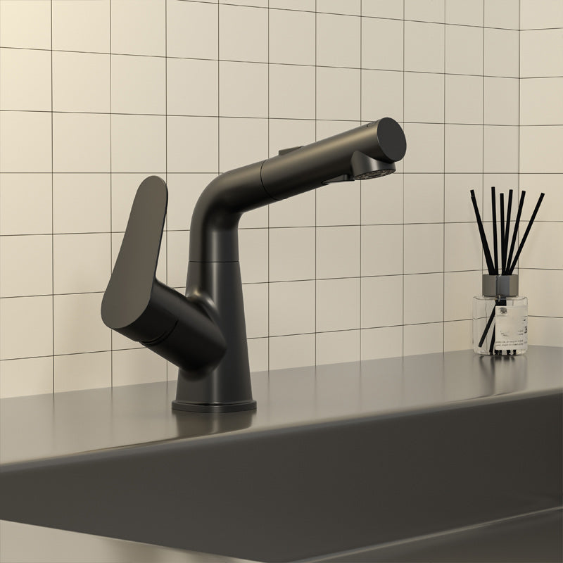 Swivel Spout Vessel Sink Faucet Lever Handle with Pull Out Sprayer