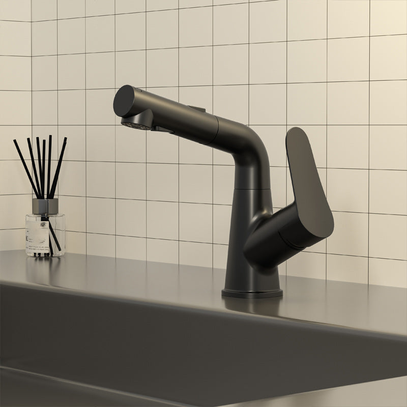 Swivel Spout Vessel Sink Faucet Lever Handle with Pull Out Sprayer