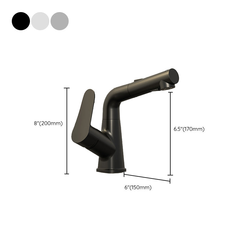 Swivel Spout Vessel Sink Faucet Lever Handle with Pull Out Sprayer