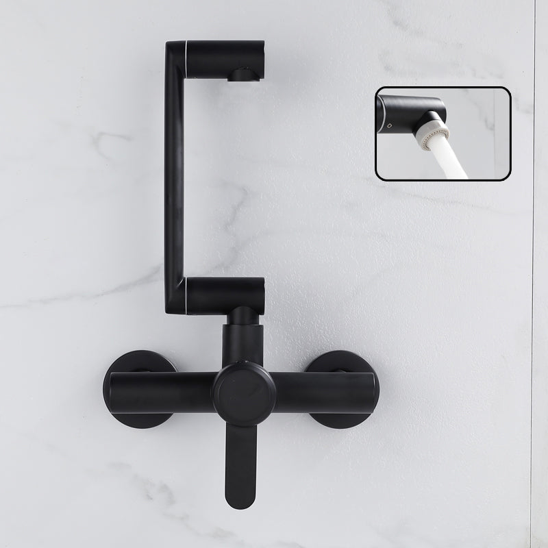 Modern Single Handle Kitchen Faucet Wall Mounted Metal Faucet