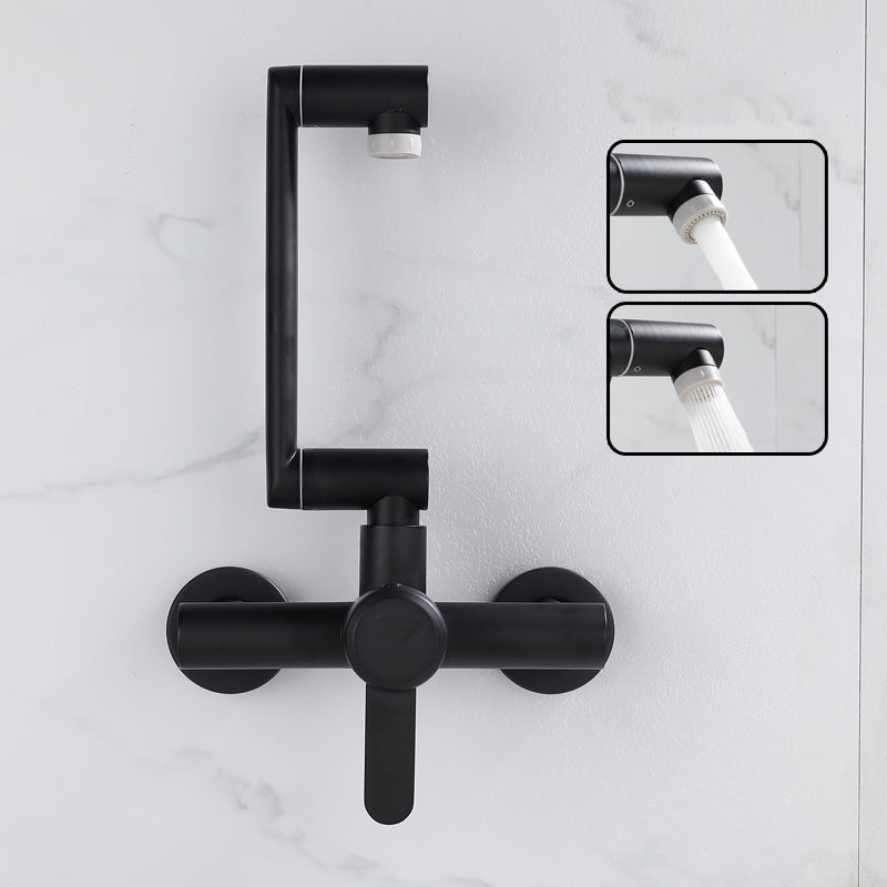 Modern Single Handle Kitchen Faucet Wall Mounted Metal Faucet
