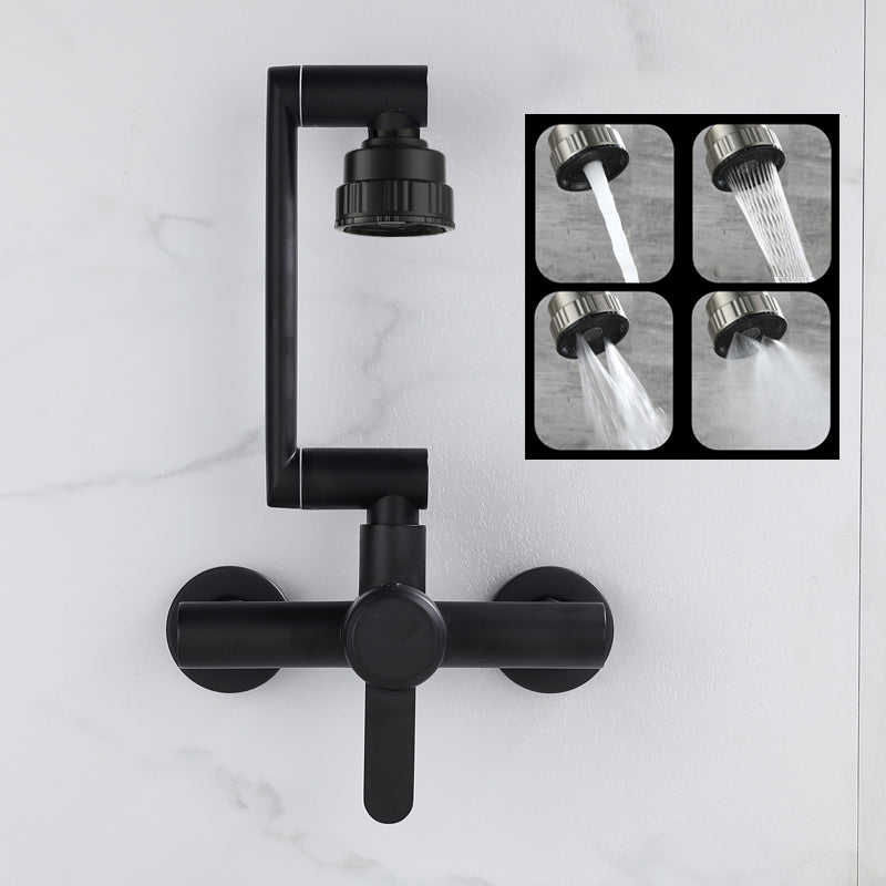 Modern Single Handle Kitchen Faucet Wall Mounted Metal Faucet