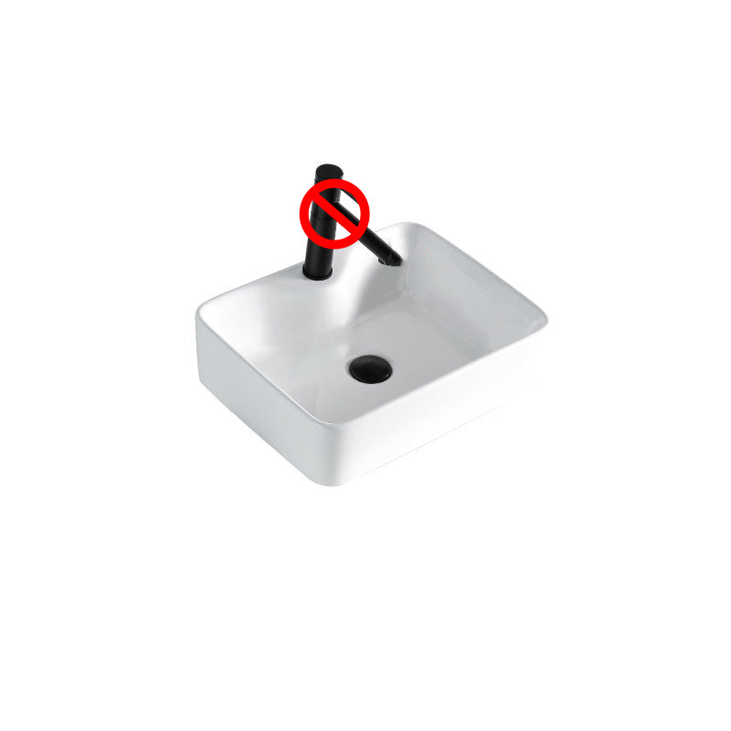Contemporary Bathroom Sink Porcelain Rectangular Vessel Sink(Not Including Faucet)