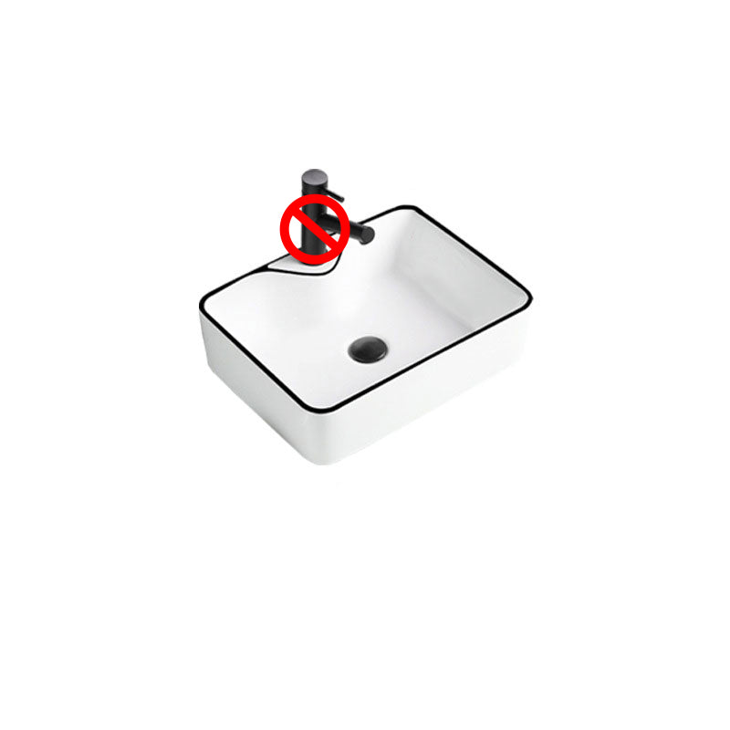 Contemporary Bathroom Sink Porcelain Rectangular Vessel Sink(Not Including Faucet)