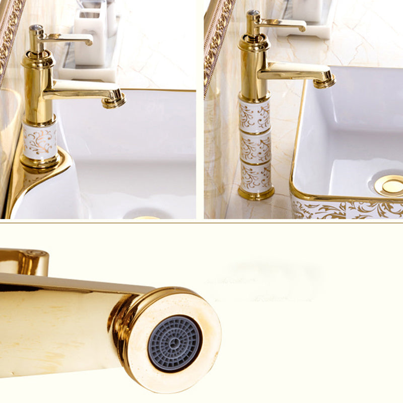 Traditional Vessel Sink Oval Porcelain with Pop-Up Drain and Faucet Vessel Lavatory Sink