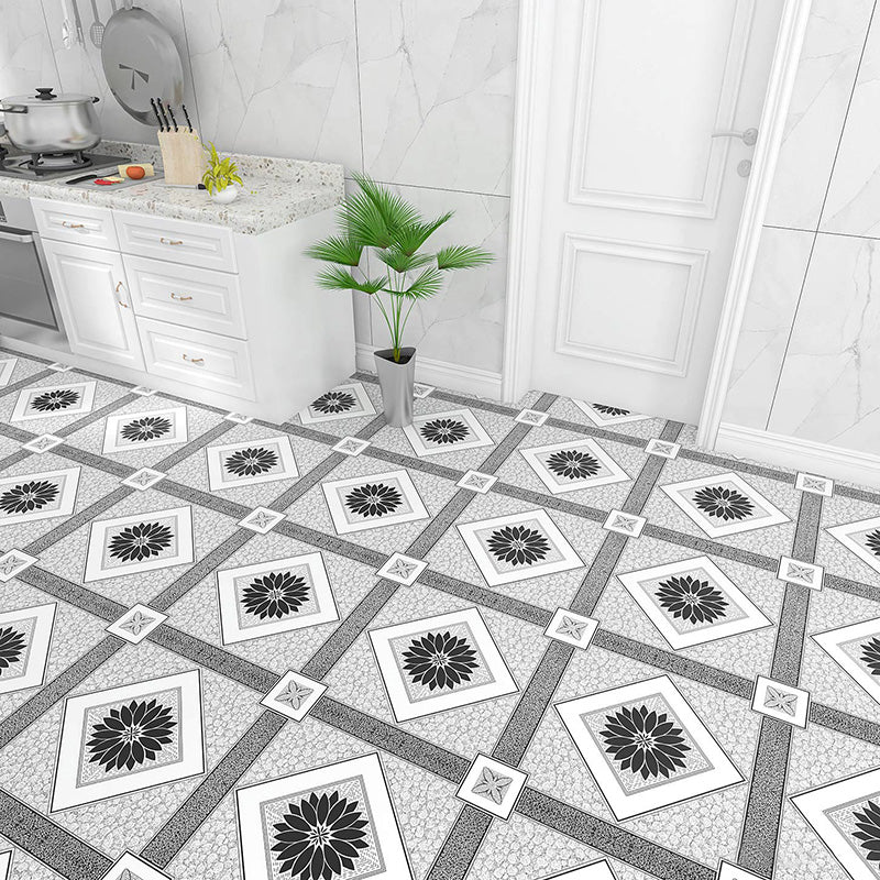 Home Indoor Vinyl Floor Coiled Marble Print Square PVC Vinyl Flooring