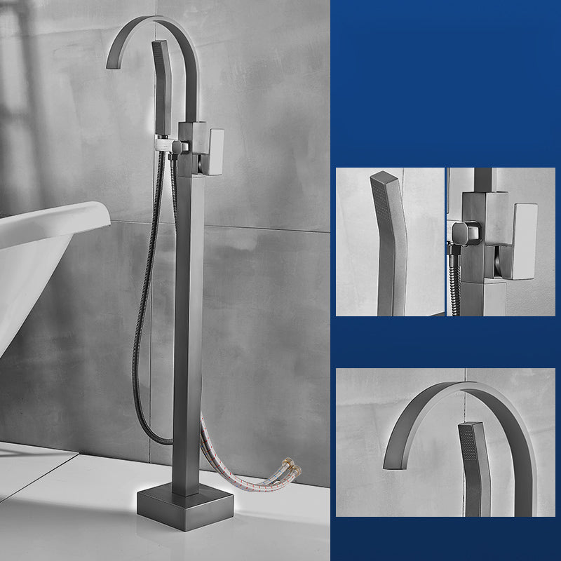 Modern Freestanding Bathtub Faucet Copper with Hose Freestanding Tub Fillers
