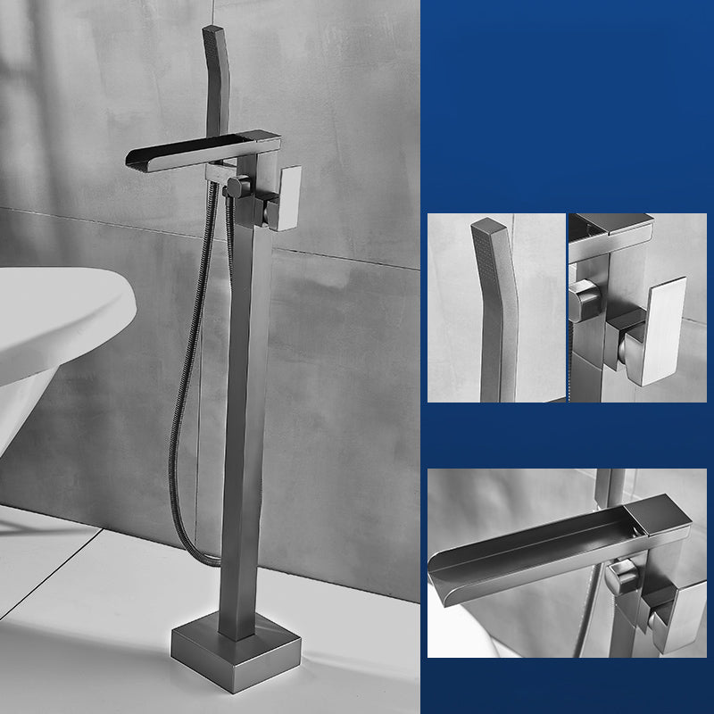 Modern Freestanding Bathtub Faucet Copper with Hose Freestanding Tub Fillers