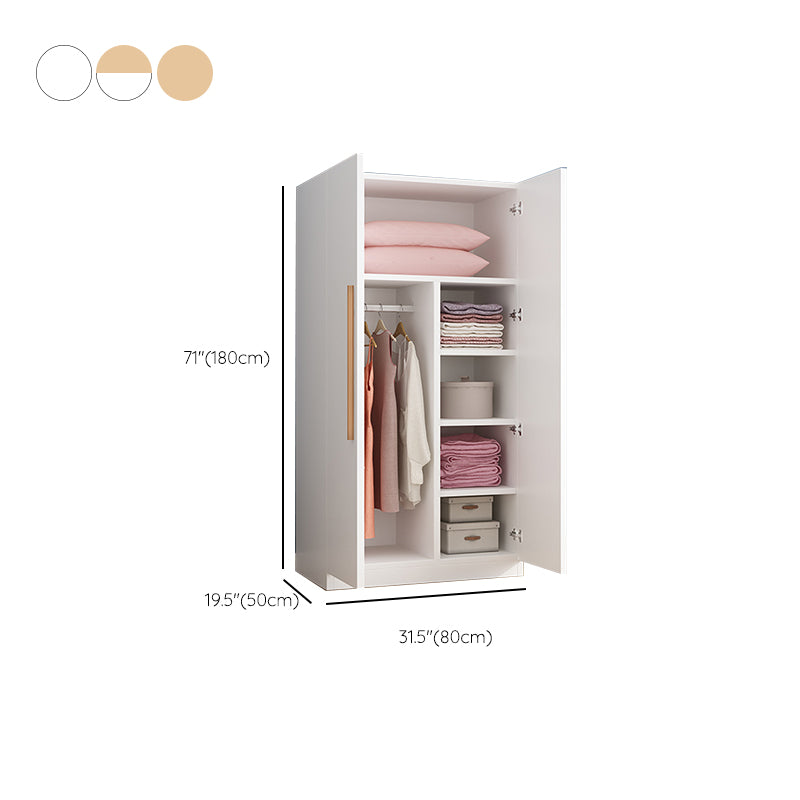 Freestanding Wood Frame Wardrobe Armoire Multifunctional Wardrobe with Soft Close Doors