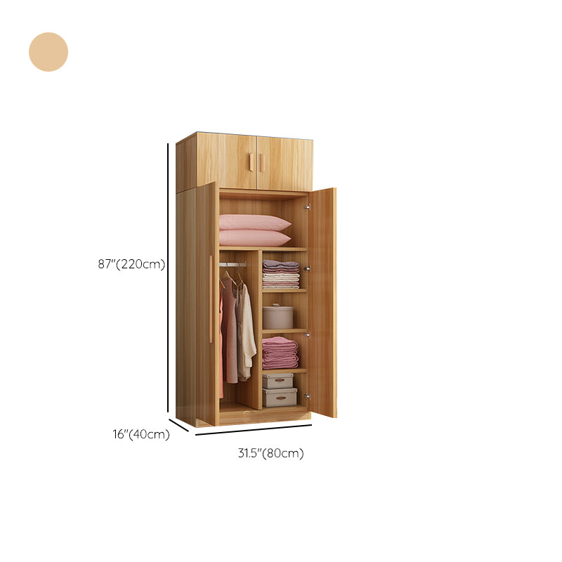 Freestanding Wood Frame Wardrobe Armoire Multifunctional Wardrobe with Soft Close Doors