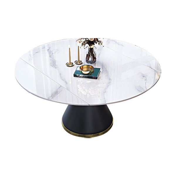 Modern Stone Foldable Dining Table Metal Base for Dining Room
