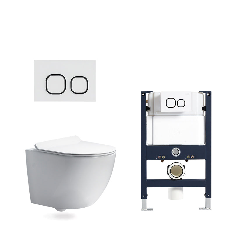 Modern White Flush Toilet Wall Mount Urine Toilet with Seat for Bathroom