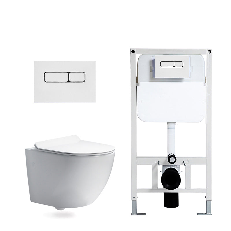 Modern White Flush Toilet Wall Mount Urine Toilet with Seat for Bathroom