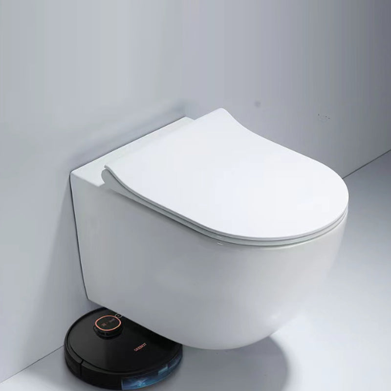 Modern White Flush Toilet Wall Mount Urine Toilet with Seat for Bathroom