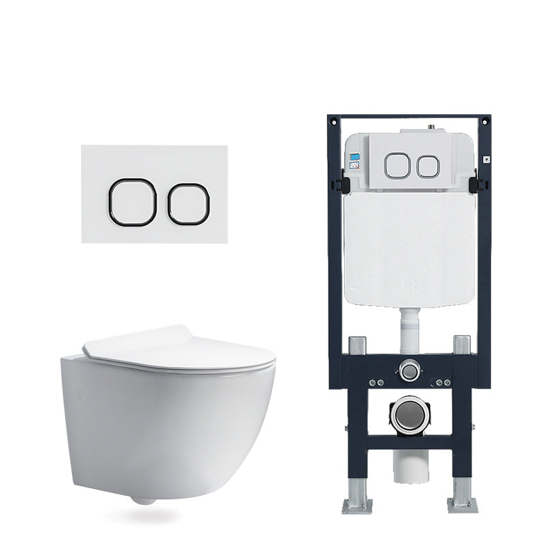 Modern White Flush Toilet Wall Mount Urine Toilet with Seat for Bathroom