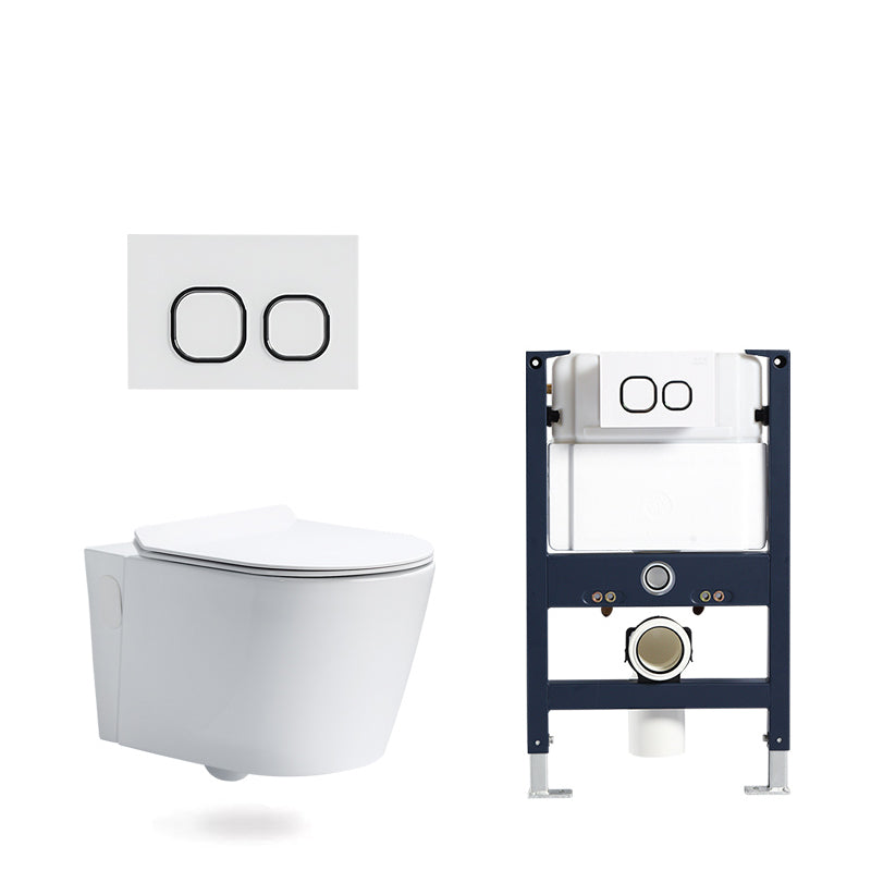 Modern White Flush Toilet Wall Mount Urine Toilet with Seat for Bathroom