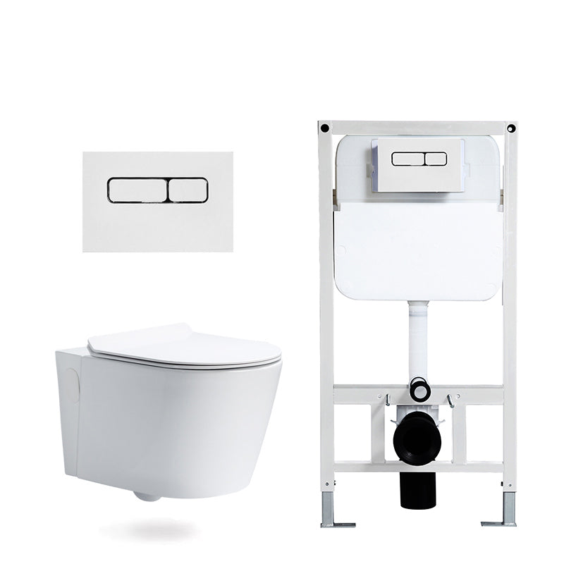 Modern White Flush Toilet Wall Mount Urine Toilet with Seat for Bathroom