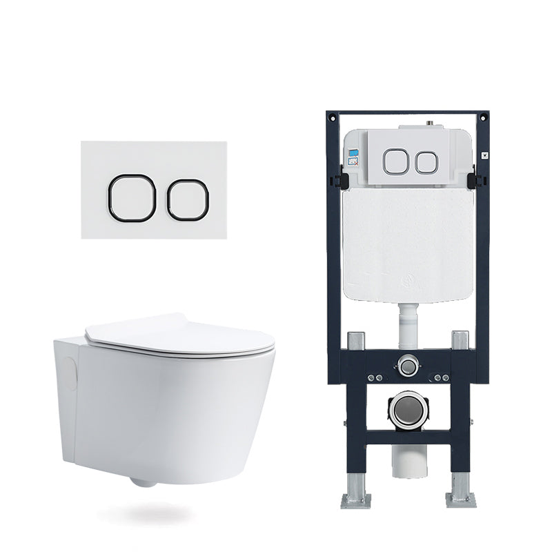 Modern White Flush Toilet Wall Mount Urine Toilet with Seat for Bathroom