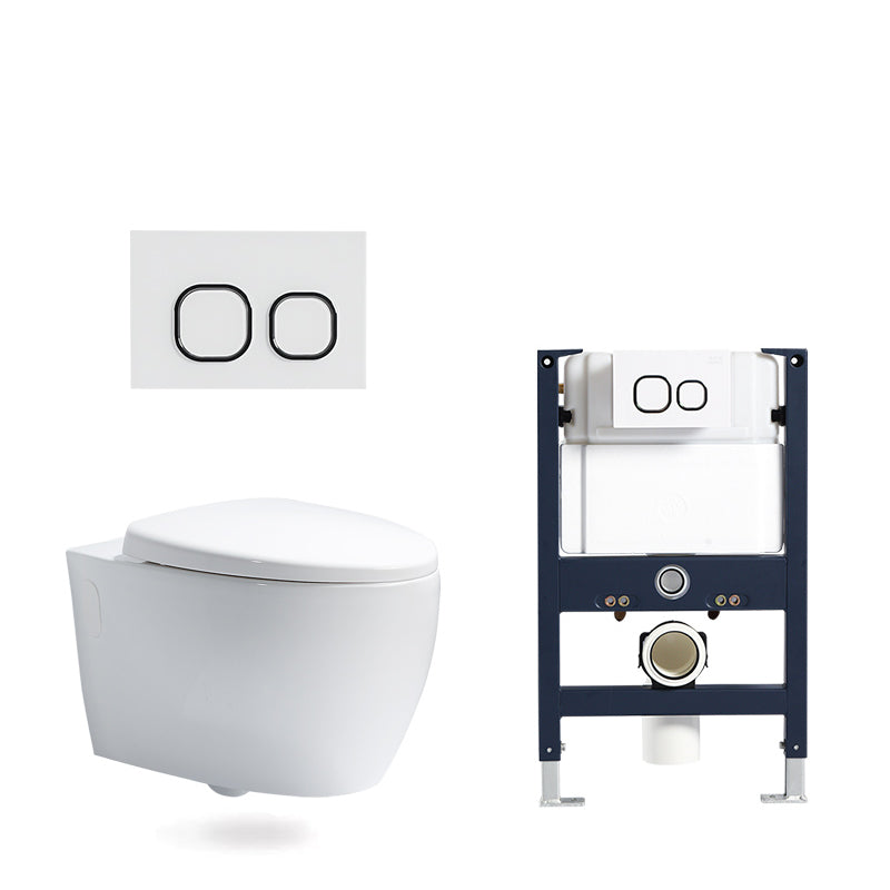 Modern White Flush Toilet Wall Mount Urine Toilet with Seat for Bathroom