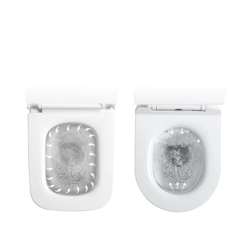 Modern White Flush Toilet Wall Mount Urine Toilet with Seat for Bathroom