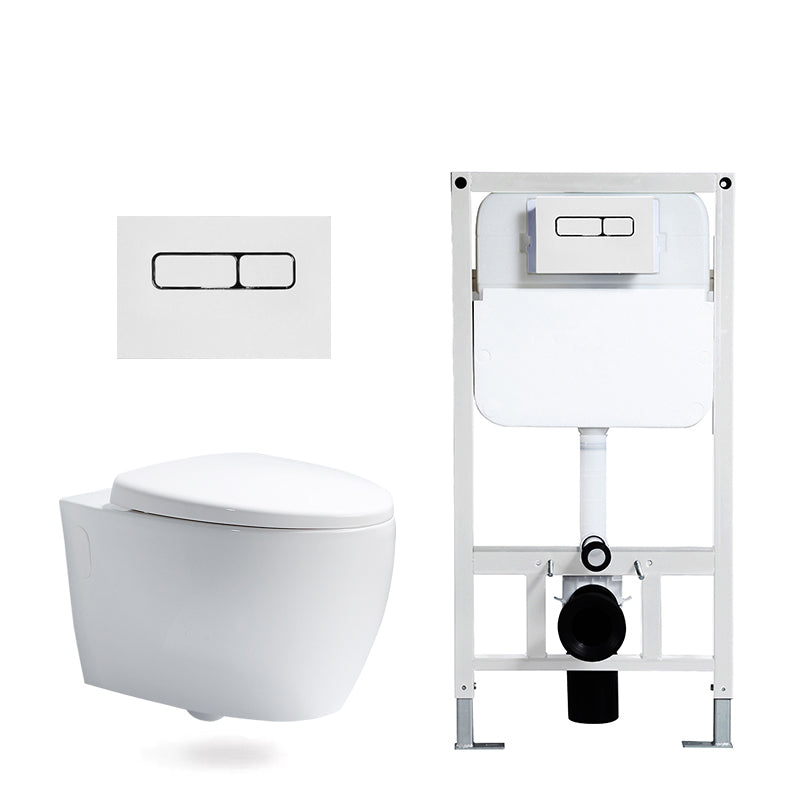 Modern White Flush Toilet Wall Mount Urine Toilet with Seat for Bathroom