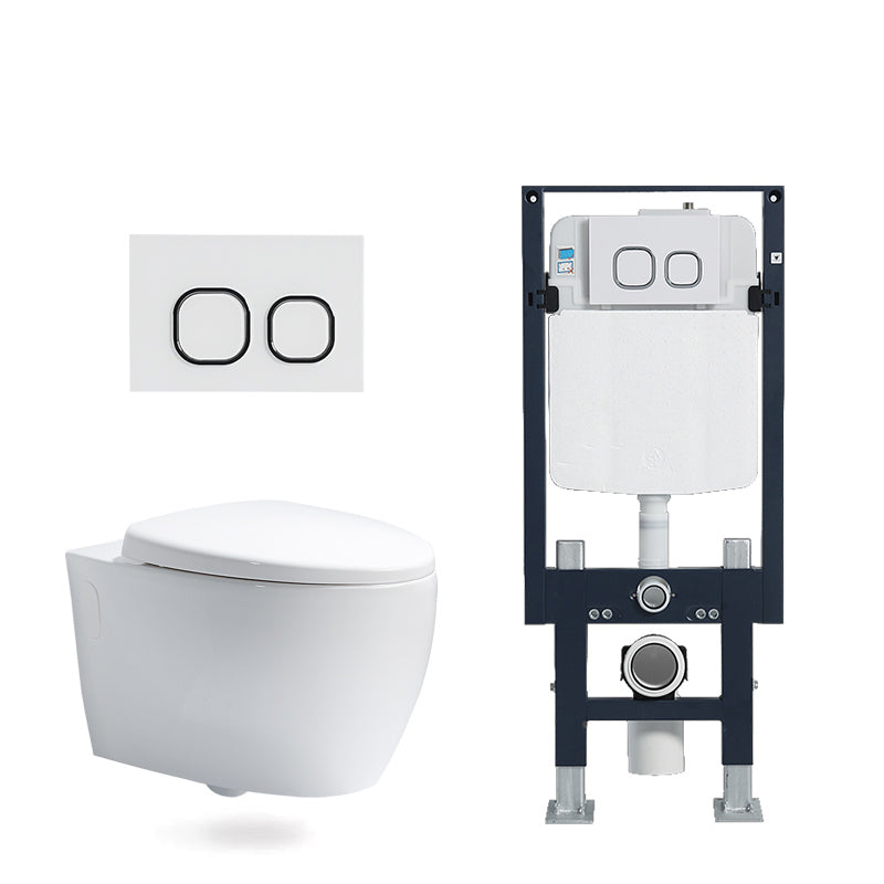 Modern White Flush Toilet Wall Mount Urine Toilet with Seat for Bathroom