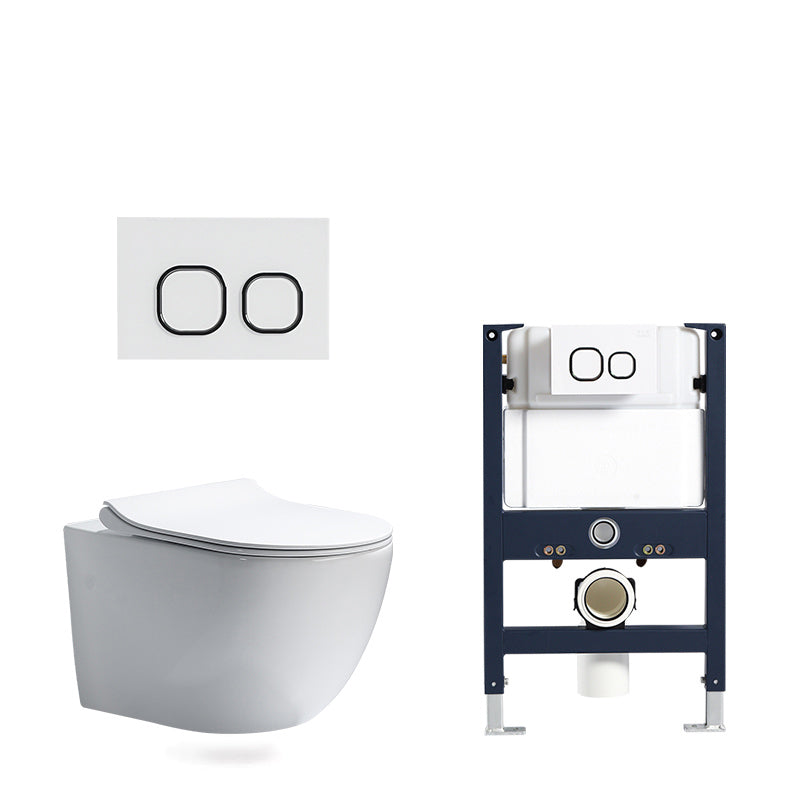 Modern White Flush Toilet Wall Mount Urine Toilet with Seat for Bathroom