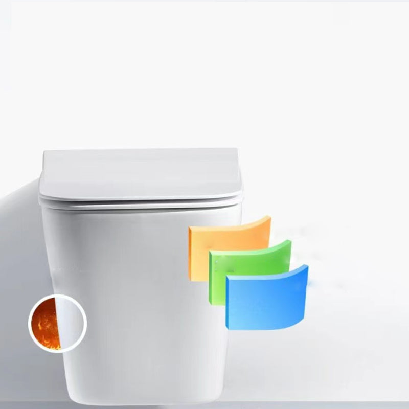 Modern White Flush Toilet Wall Mount Urine Toilet with Seat for Bathroom